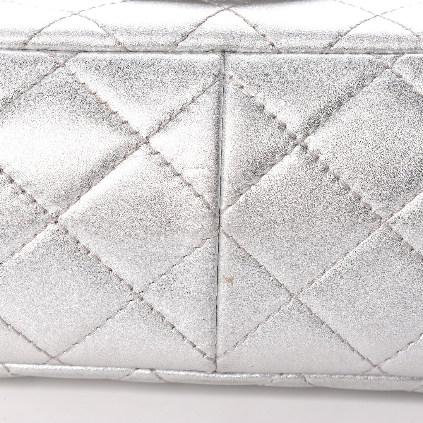 Metallic Lambskin Quilted 2.55 Reissue 227 Flap Silver