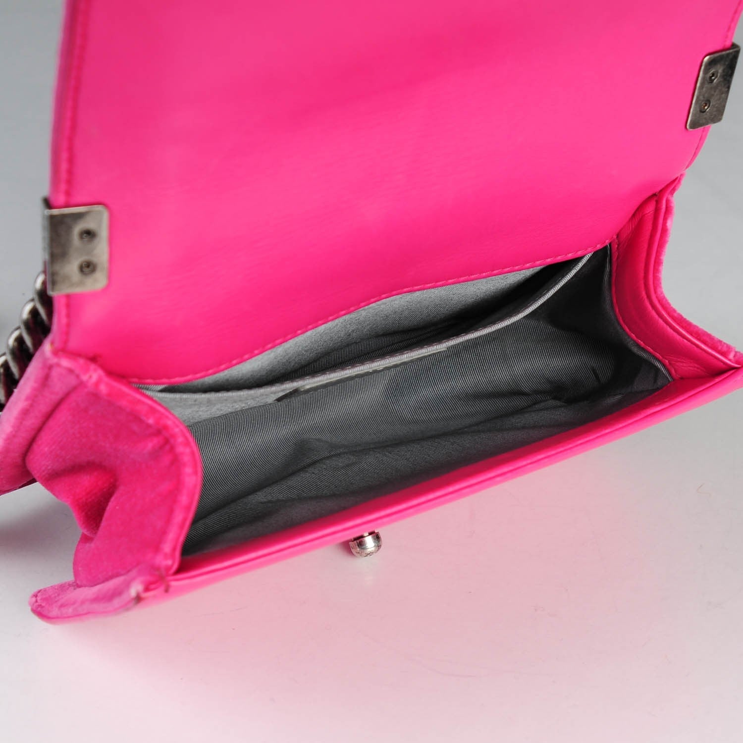 Chanel Velvet Quilted Small Boy Flap Pink 6 of 8