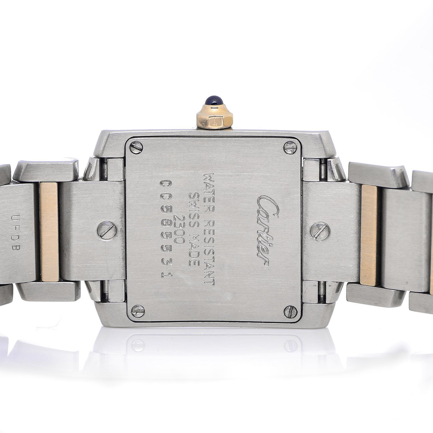 Stainless Steel 18K Yellow Gold 20mm Tank Francaise Quartz Watch
