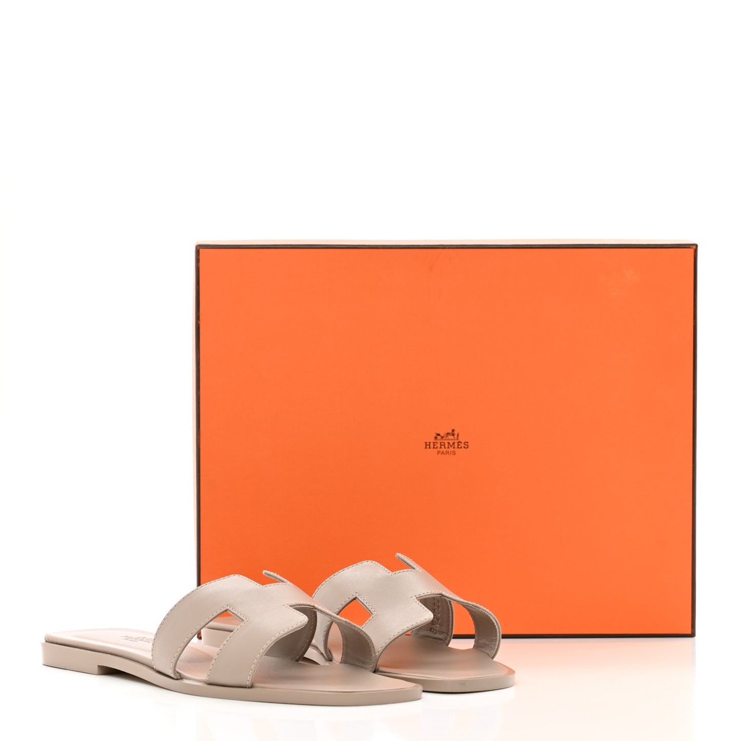 Box Calfskin Oran Sandals 37 Beige Mastic