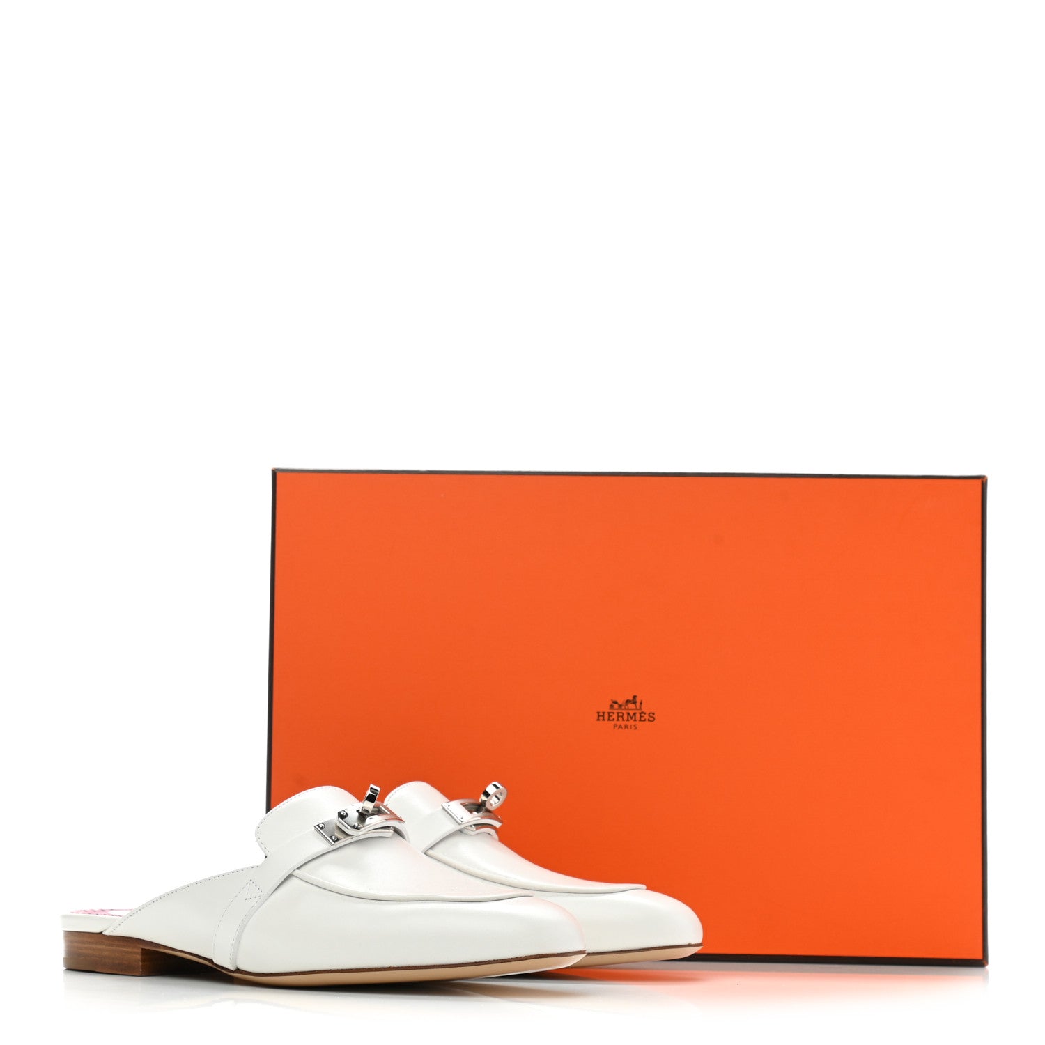 Hermes Calfskin Oz Mules 36 White 8 of 8