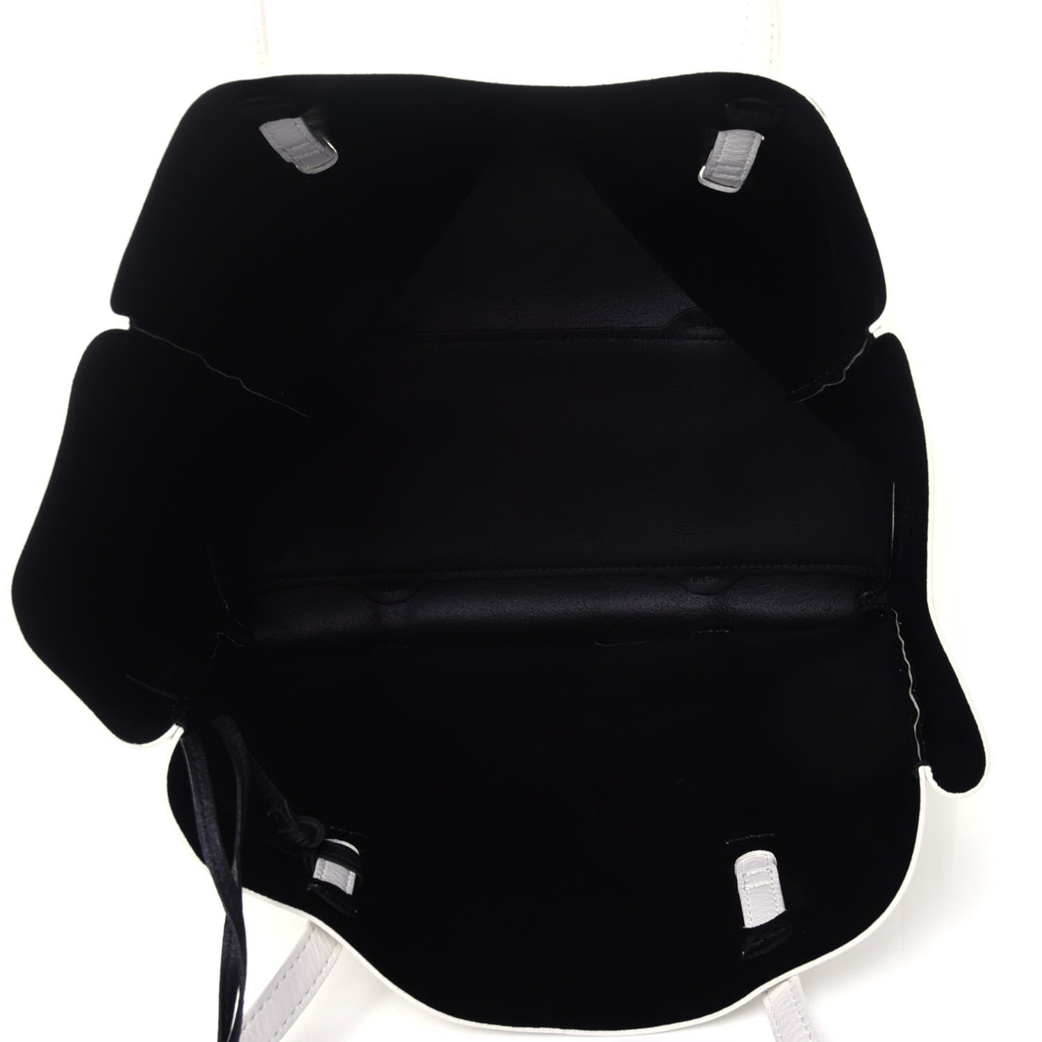 Balenciaga Calfskin Logo Strap Small Everyday Tote White Black 5 of 11
