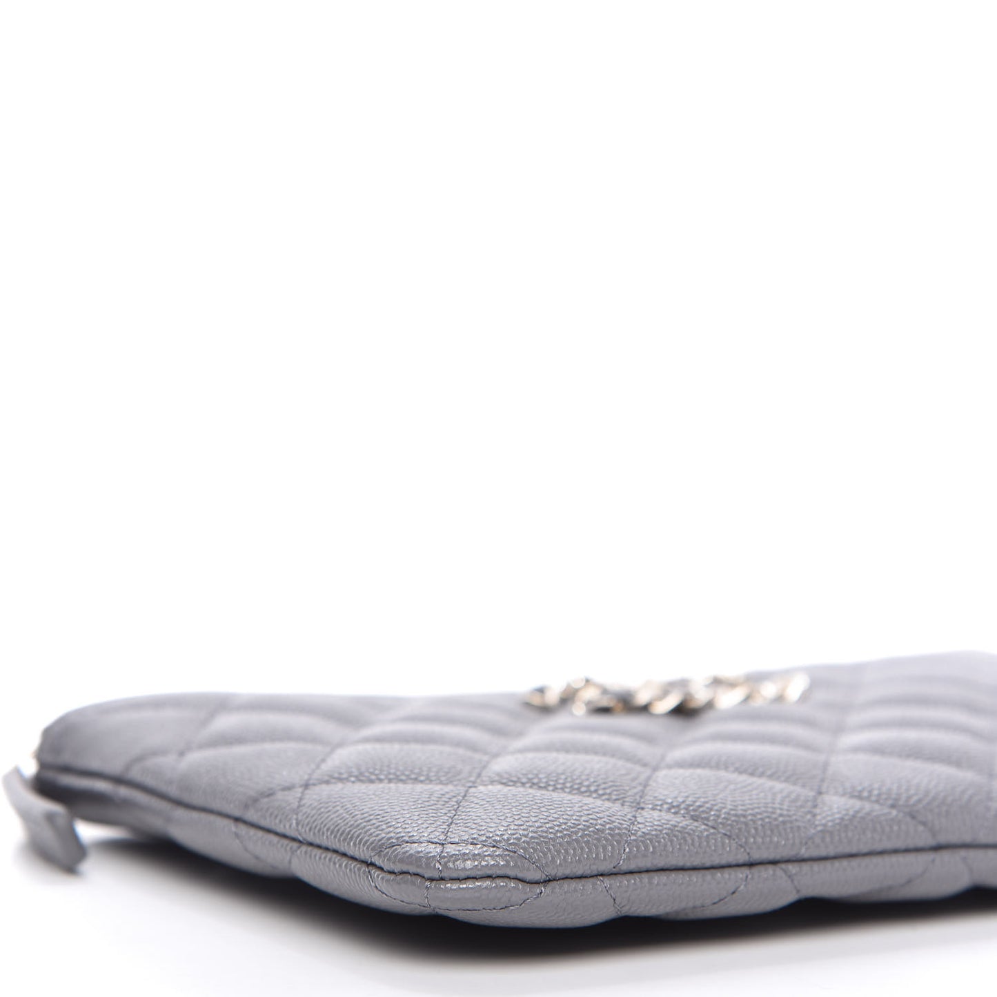 Caviar Quilted French New Wave Small CC Pouch Grey