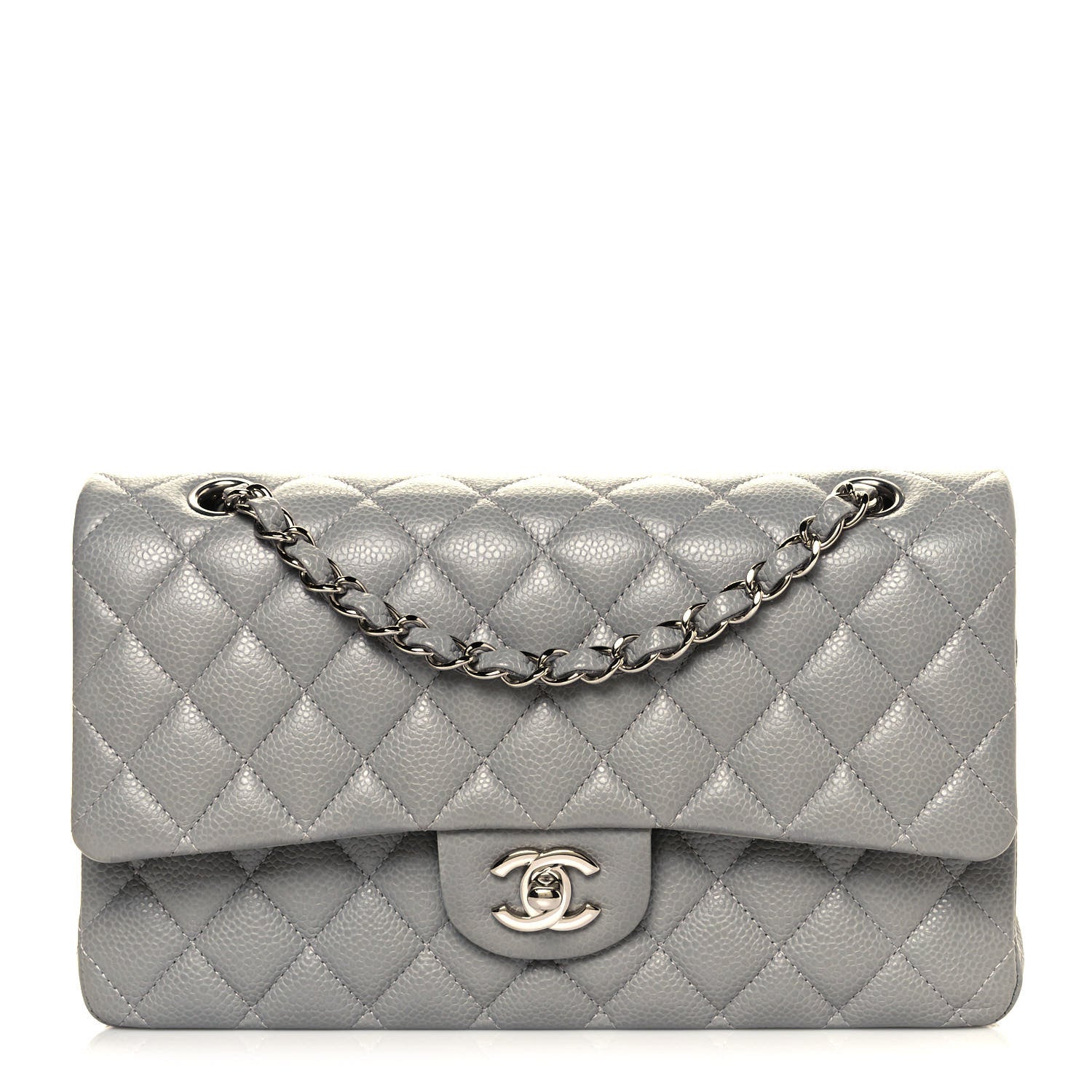 Chanel Caviar Quilted Medium Double Flap Grey 1 of 11