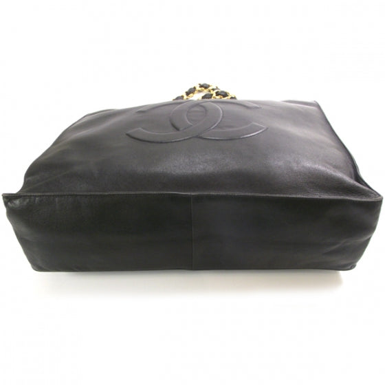 Lambskin Jumbo Shoulder Bag Black