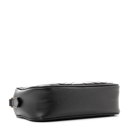 Gucci Calfskin Matelasse Small GG Marmont Chain Shoulder Bag Black 4 of 11