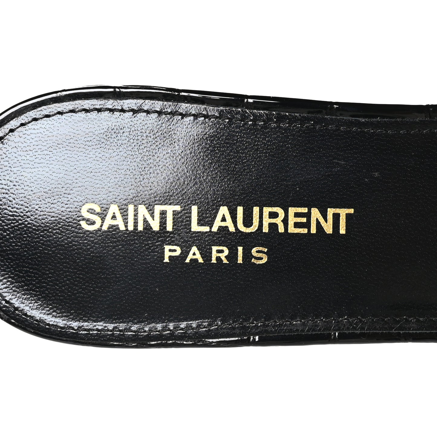 Patent Croc Embossed Tribute 05 Slide Sandals 38 Black