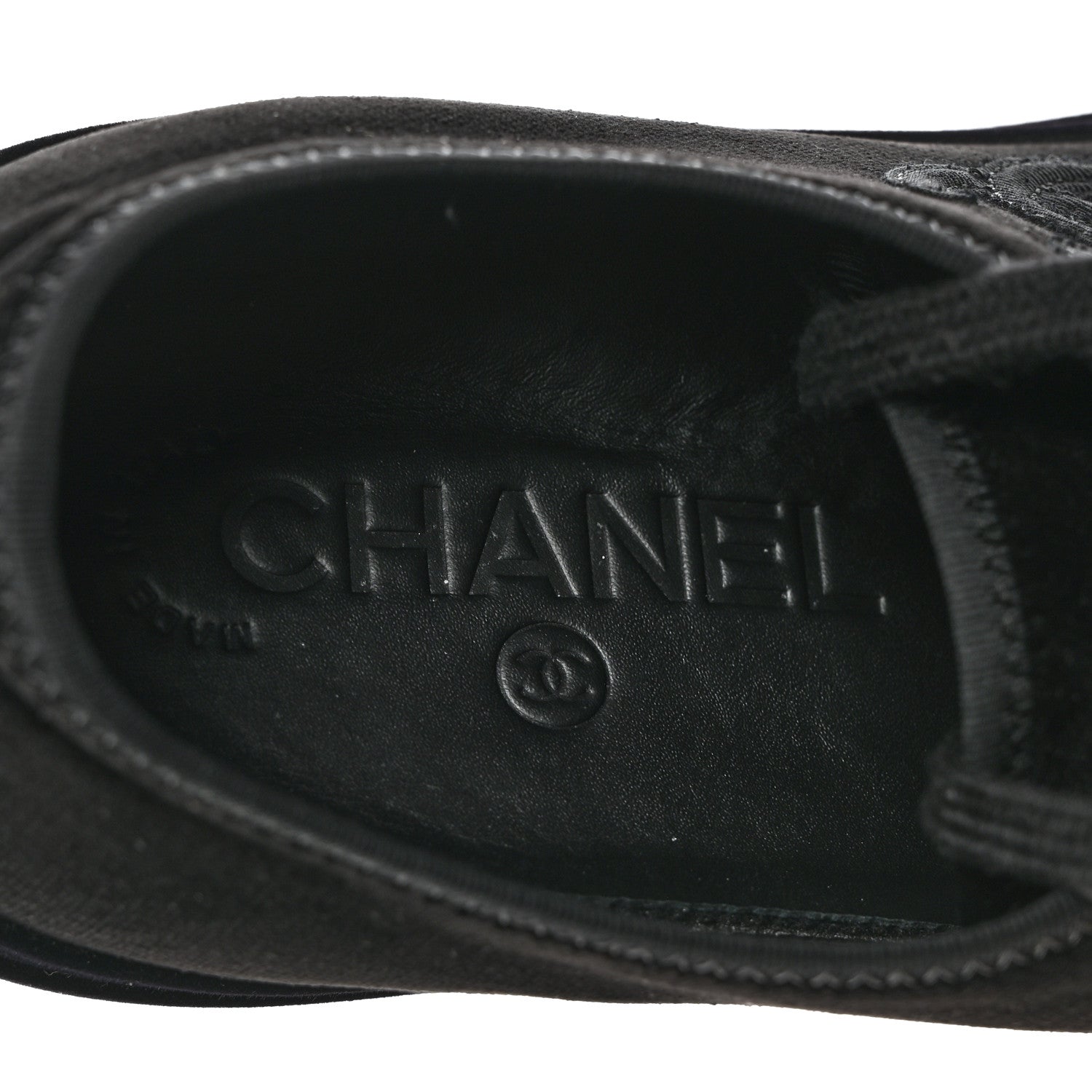 Chanel Velvet Womens CC Sneakers 35 Black 6 of 9