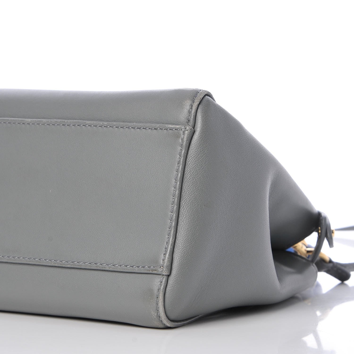 Fendi Nappa Colorblock Mini Peekaboo Iconic Satchel Grigio Chiaro Fragola Blue 9 of 9