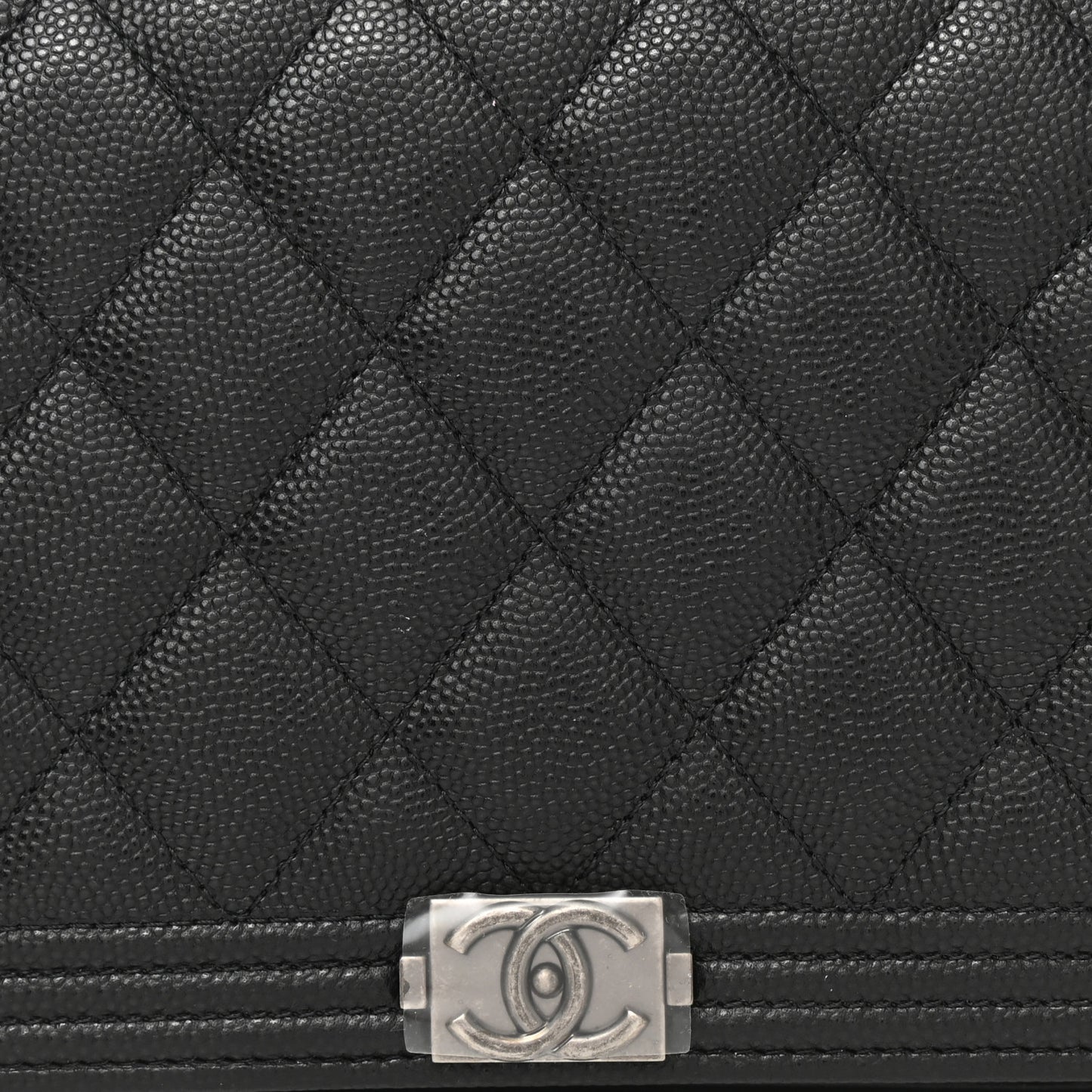 Caviar Quilted Boy Wallet On Chain WOC Black