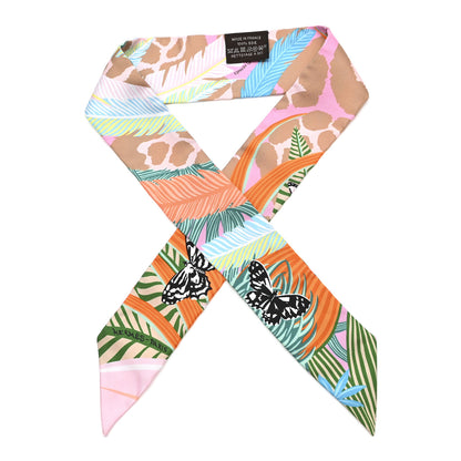 Hermes Silk Jaguar Quetzal Twilly Rose Beige Orange 1 of 5