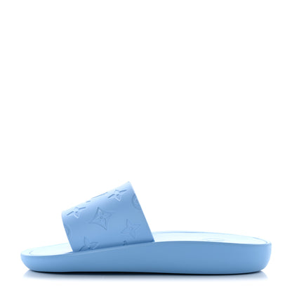 Louis Vuitton Rubber Monogram Embossed Sunbath Flat Mule 36 Blue 1 of 8
