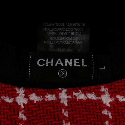 Chanel Cotton Tweed CC Bucket Hat L Red White 8 of 8