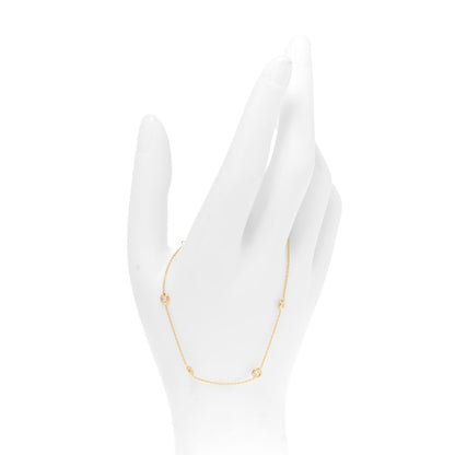 Roberto Coin 18K Yellow Gold Diamond By the Inch Five Station Bracelet 2 of 6