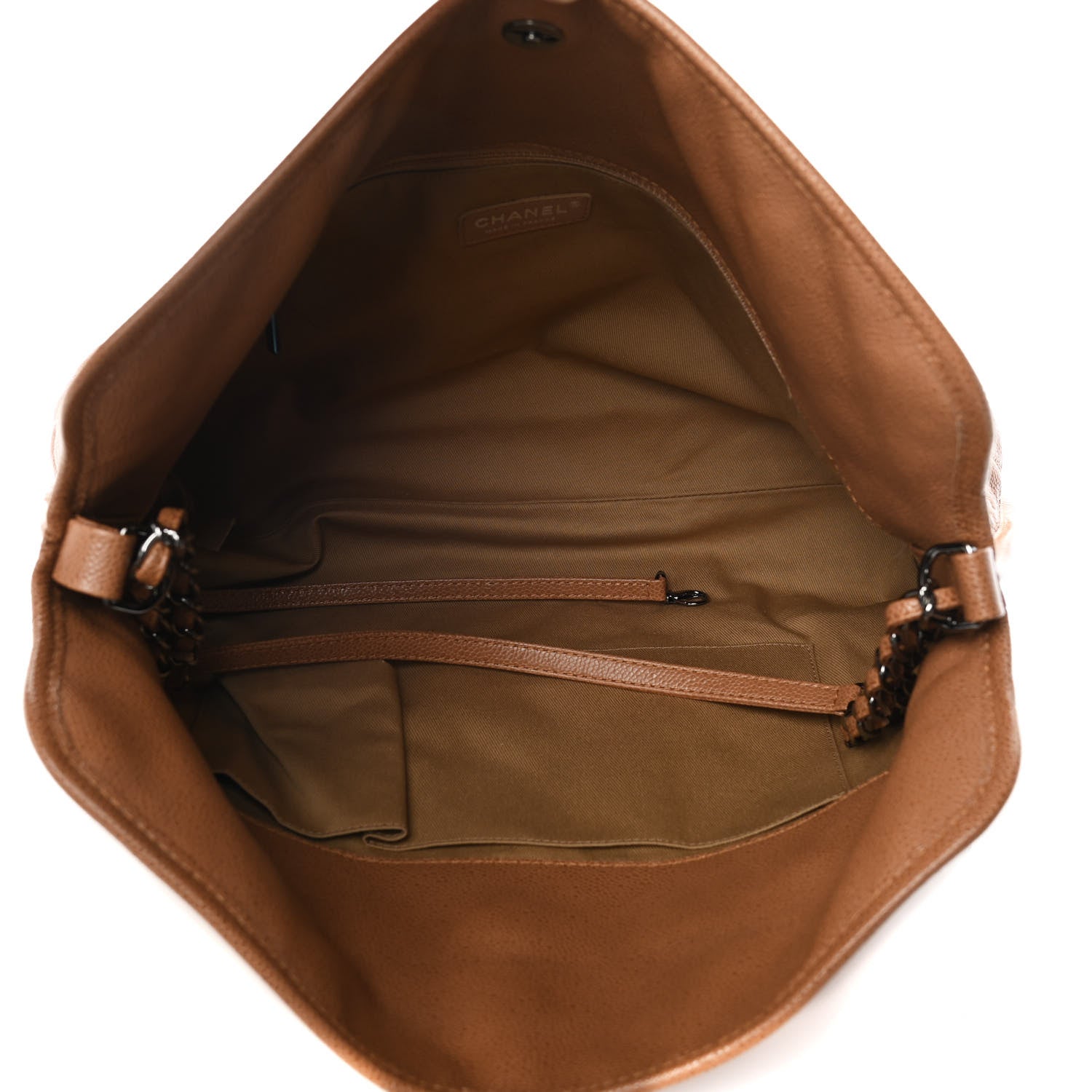 Chanel Caviar Quilted CC Hobo Bag Dark Beige 5 of 14