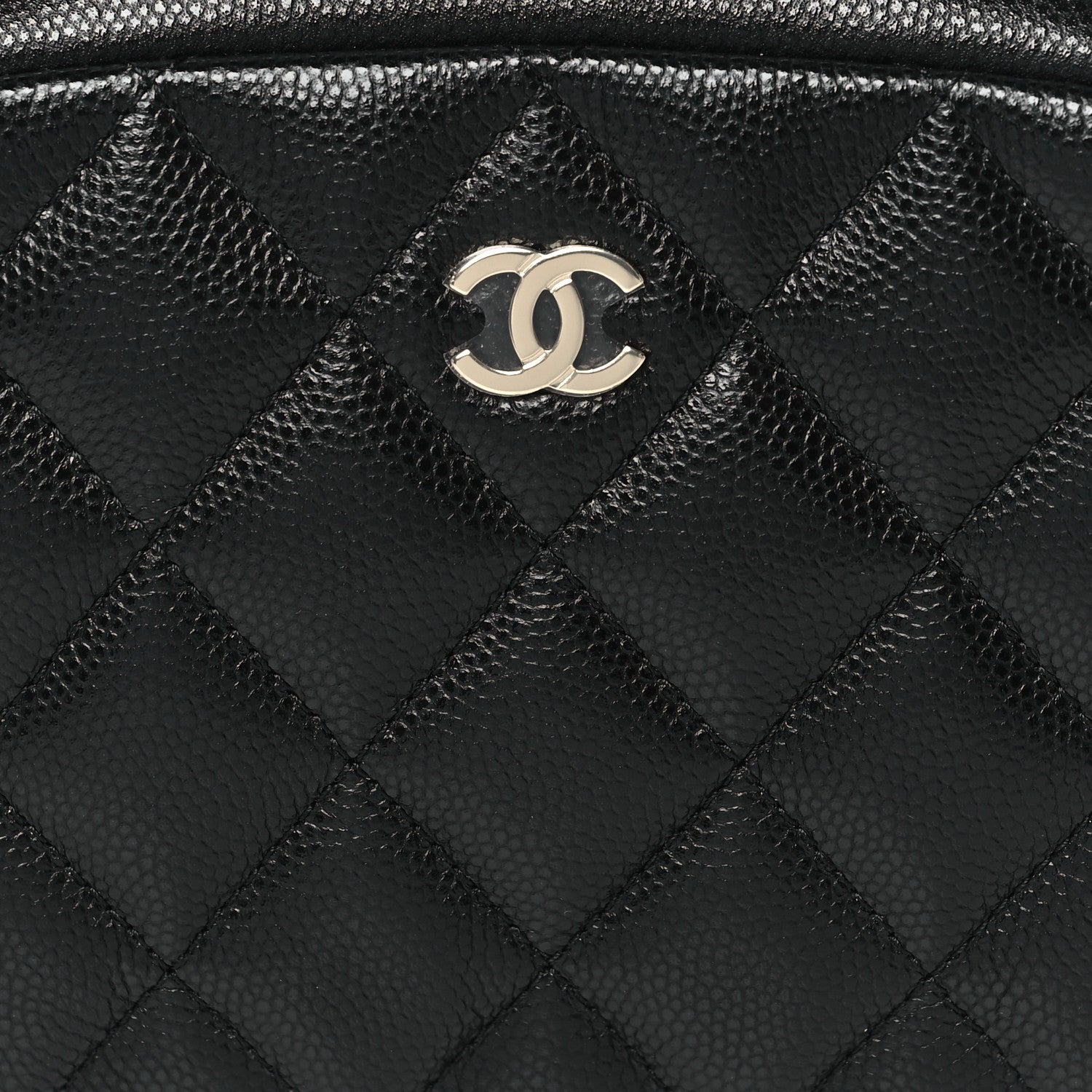 Chanel Caviar Quilted Small Curvy Pouch Cosmetic Case Black 8 of 9