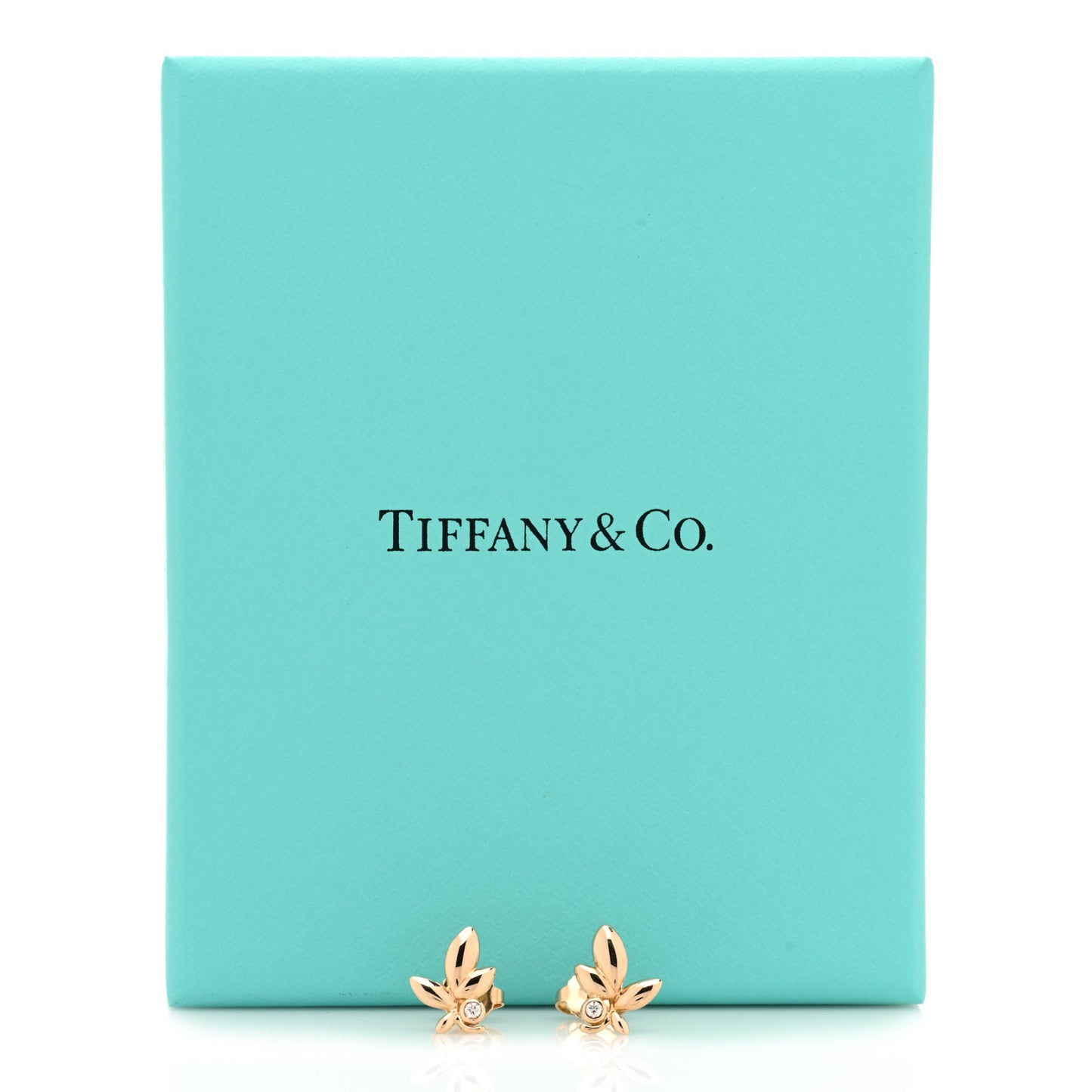 18K Rose Gold Diamond Paloma Picasso Olive Leaf Earrings