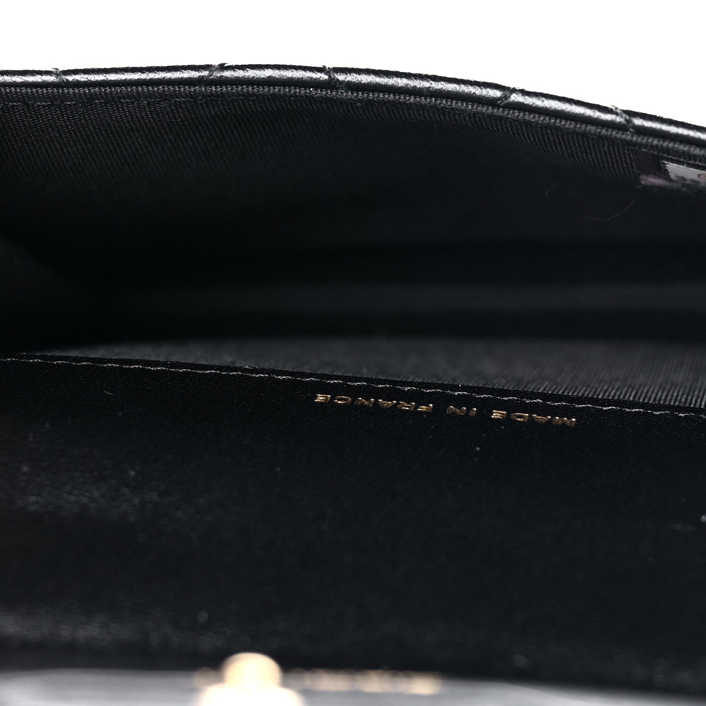 Lambskin Quilted Top Handle Flap Coin Purse With Chain Black