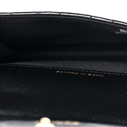 Chanel Lambskin Quilted Top Handle Flap Coin Purse With Chain Black 5 of 11