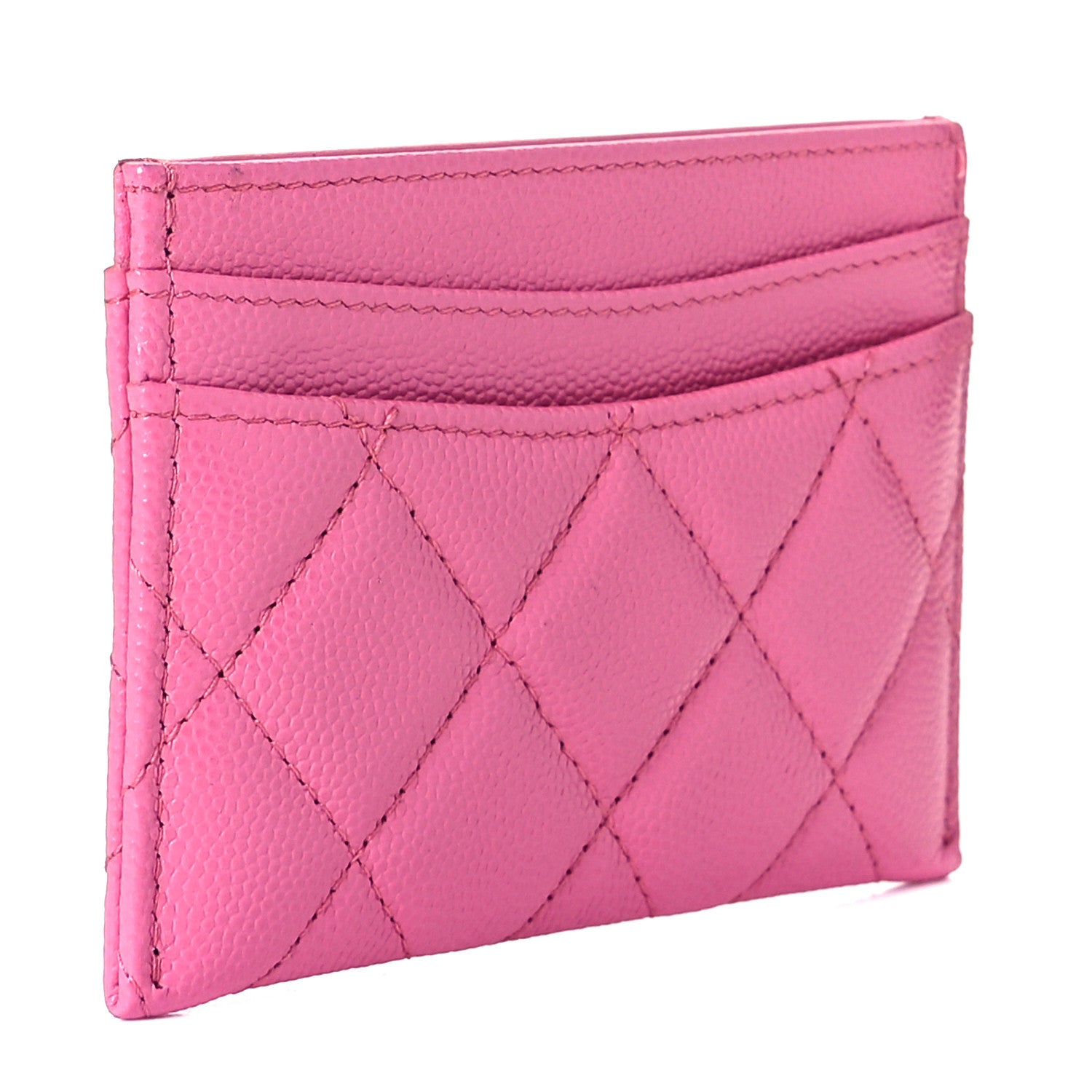 Chanel Caviar Quilted Card Holder Pink 2 of 9
