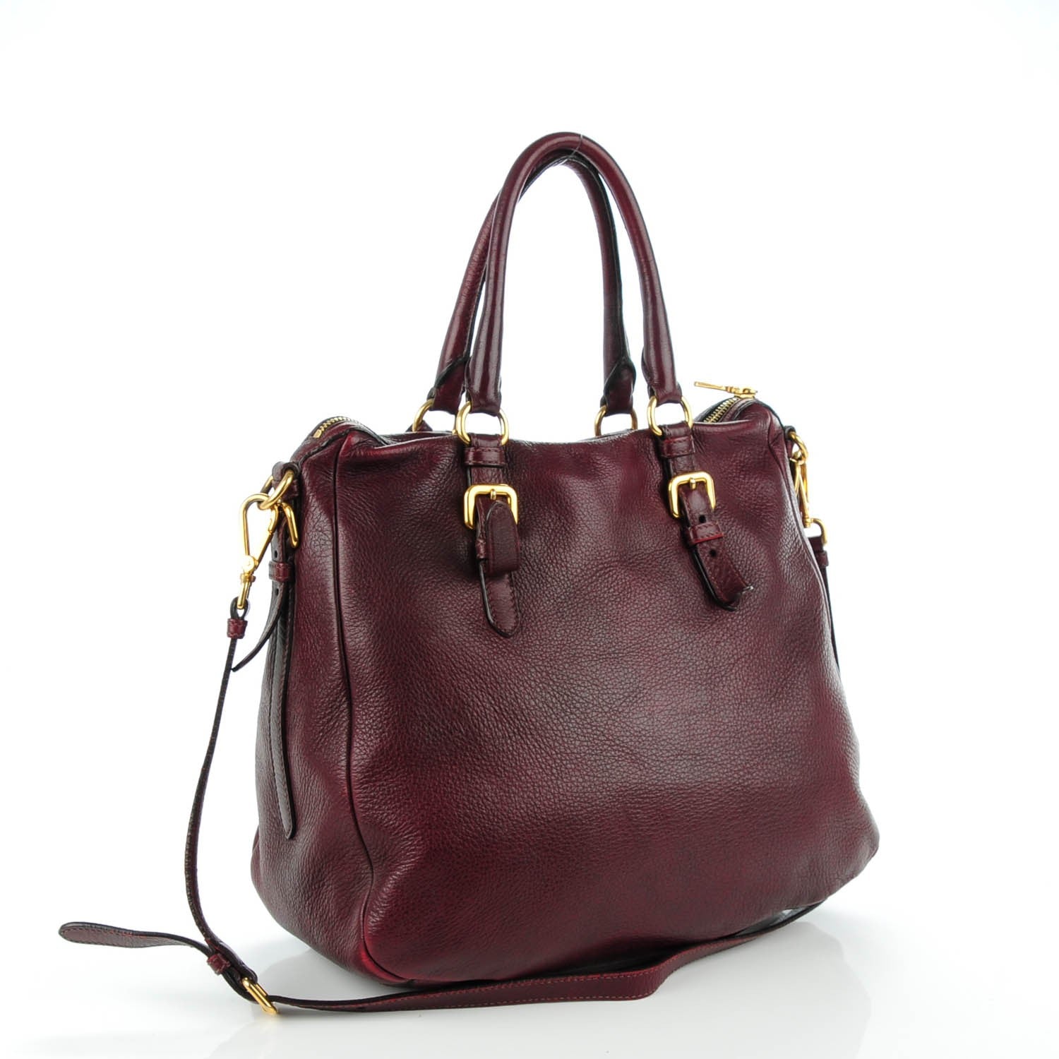Prada Cervo Deerskin Bauletto Amaranto 3 of 9