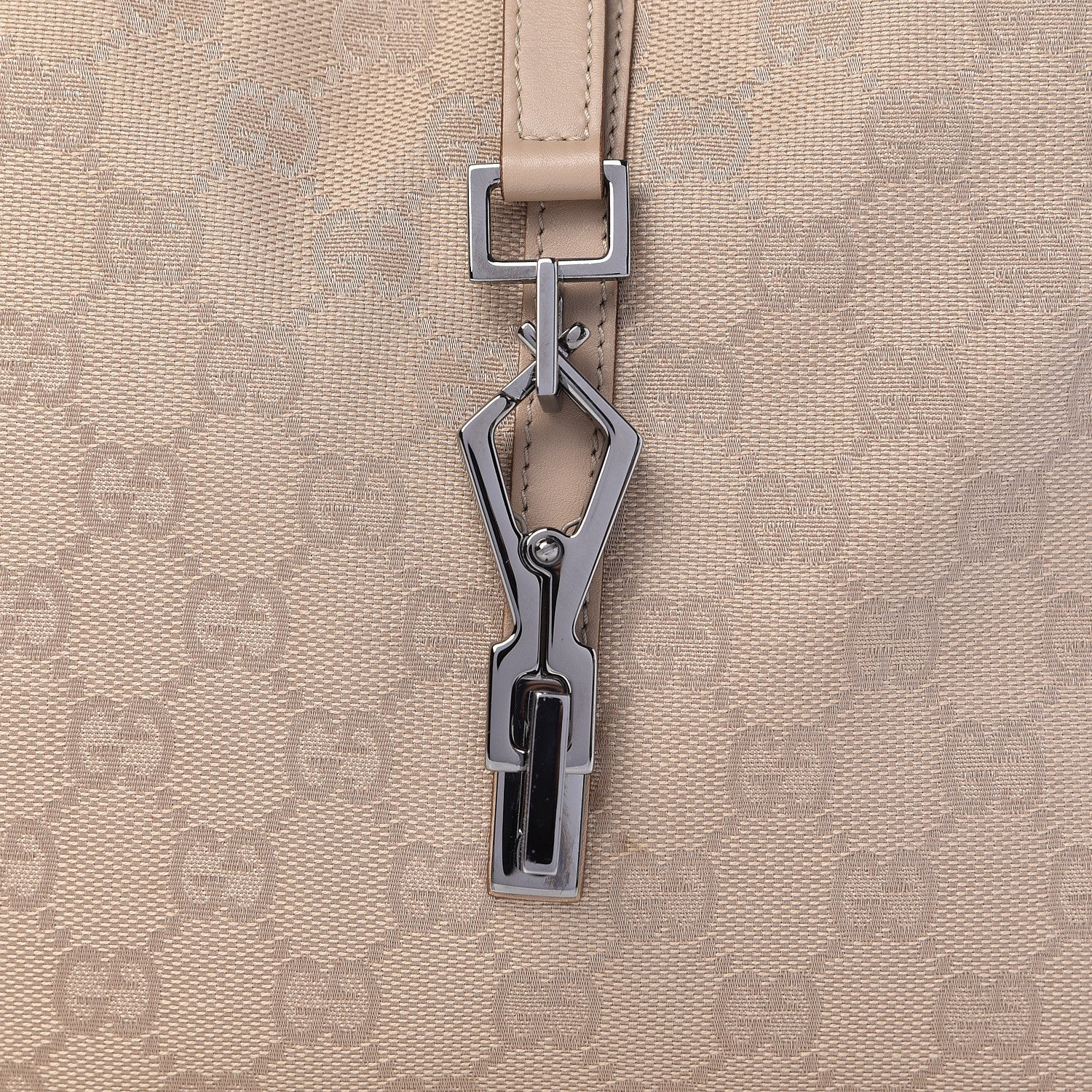 Gucci Monogram Small Jackie O Hobo Beige 8 of 10