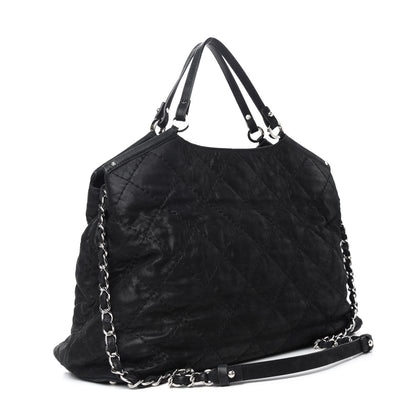Chanel Iridescent Calfskin Stitched CC Shopping Tote Black 3 of 13