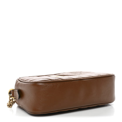Gucci Glazed Calfskin Matelasse Diagonal Small GG Marmont Chain Shoulder Bag Cuir 4 of 13