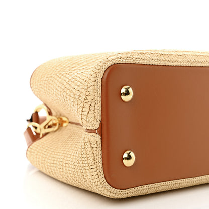Louis Vuitton Raffia Capucines MM Caramel Ecru 8 of 9