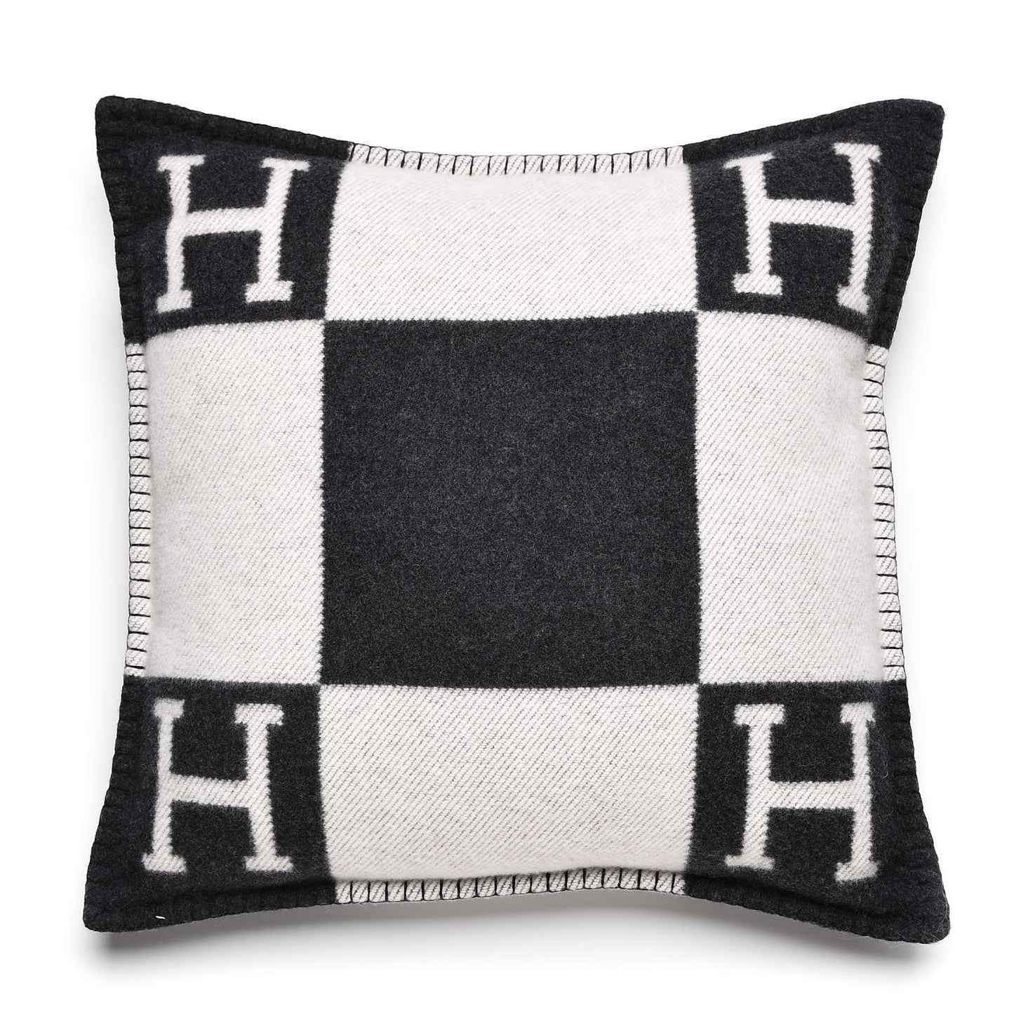 Wool Cashmere Avalon Pillow PM Ecru Gris Fonce