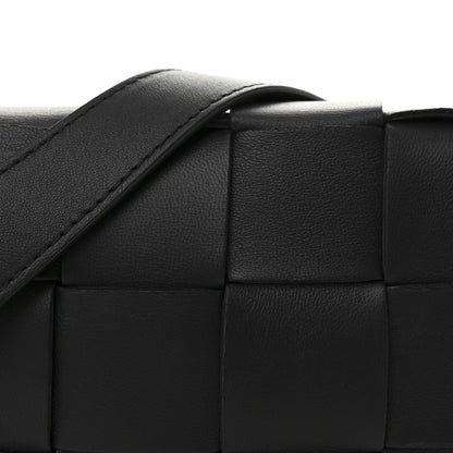 Bottega Veneta Lambskin Maxi Intreccio Small Cassette Crossbody Bag Black 7 of 9