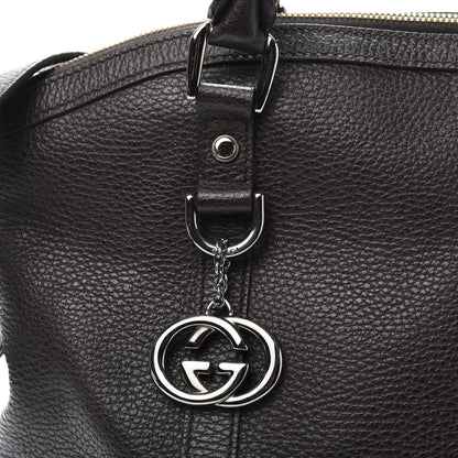 Gucci Pebbled Calfskin Medium GG Convertible Dome Satchel Dark Brown 14 of 17