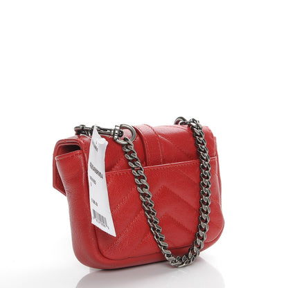 Saint Laurent Sheepskin Matelasse Chevron Monogram Mini College Bag New Red 3 of 7