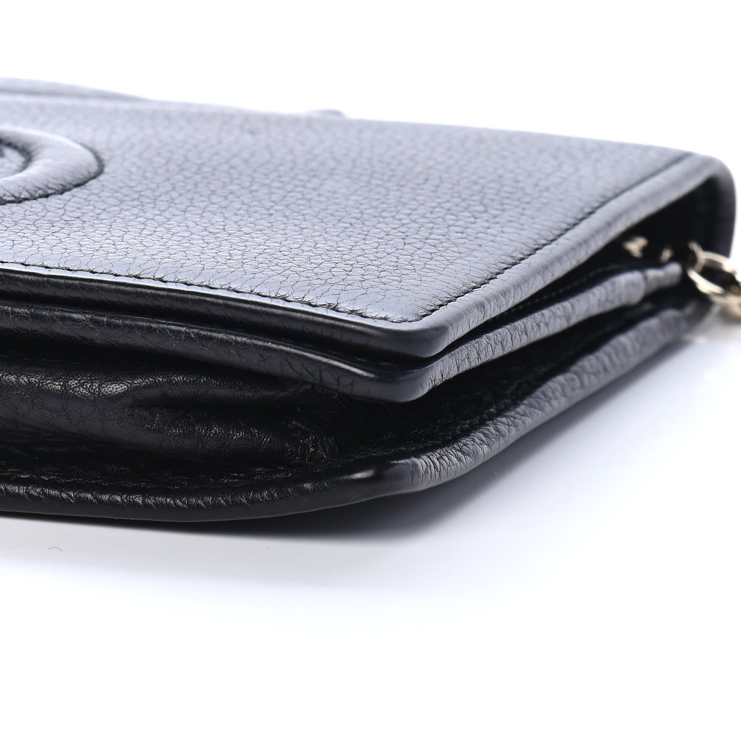 Gucci Pebbled Calfskin Soho Wallet on Chain Black 8 of 9