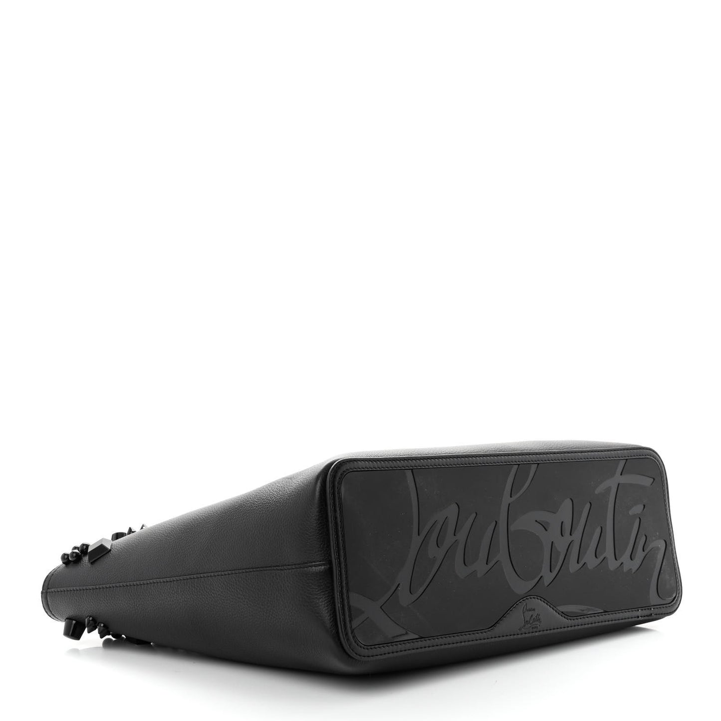 Calfskin Empire Spike Studded East West Cabata Tote Black