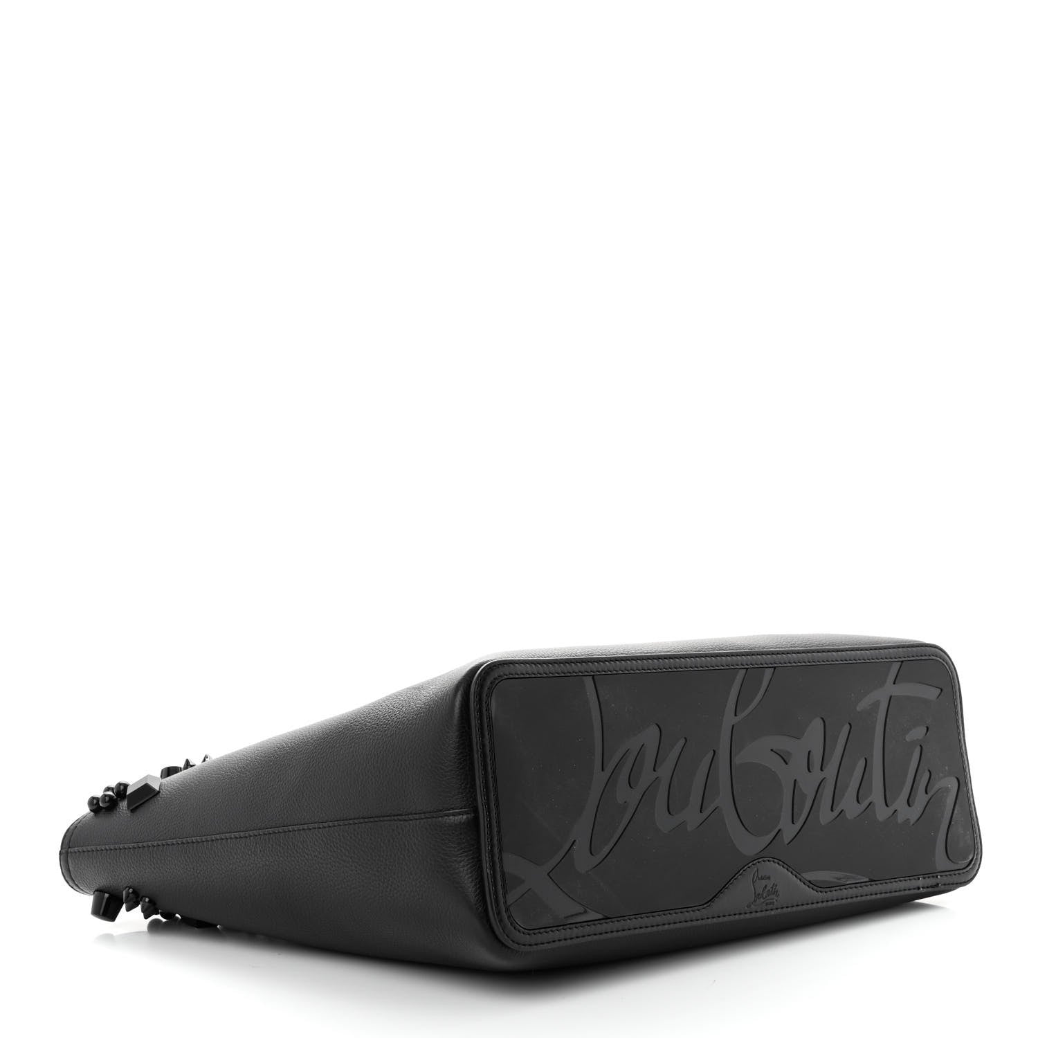 Christian Louboutin Calfskin Empire Spike Studded East West Cabata Tote Black 5 of 12