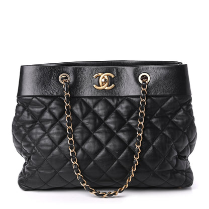 Chanel Calfskin Quilted Large Soft Elegance Tote Black 1 of 10