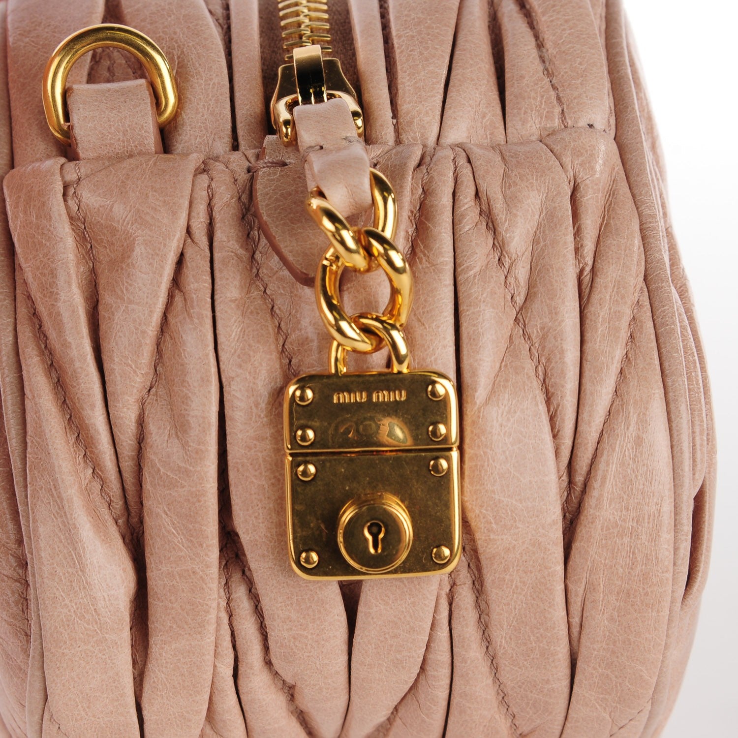 Miu Miu Leather Matelasse Lux Crossbody Cipria 7 of 10