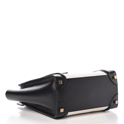 Celine Shrunken Lambskin Micro Bi-Color Luggage Black White 4 of 8