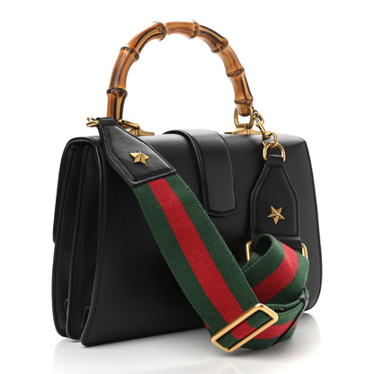 Gucci Moon Calfskin Web Medium Dionysus Bamboo Top Handle Bag Black 3 of 10