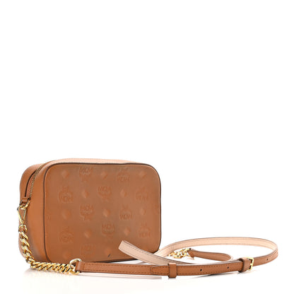 MCM Calfskin Ottomar Monogram Klara Crossbody Bag Cognac 3 of 11