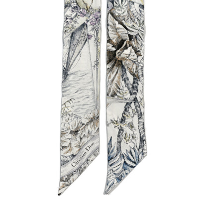 Christian Dior Silk  Rêve d'infini Mitzah Scarf Grey 2 of 4