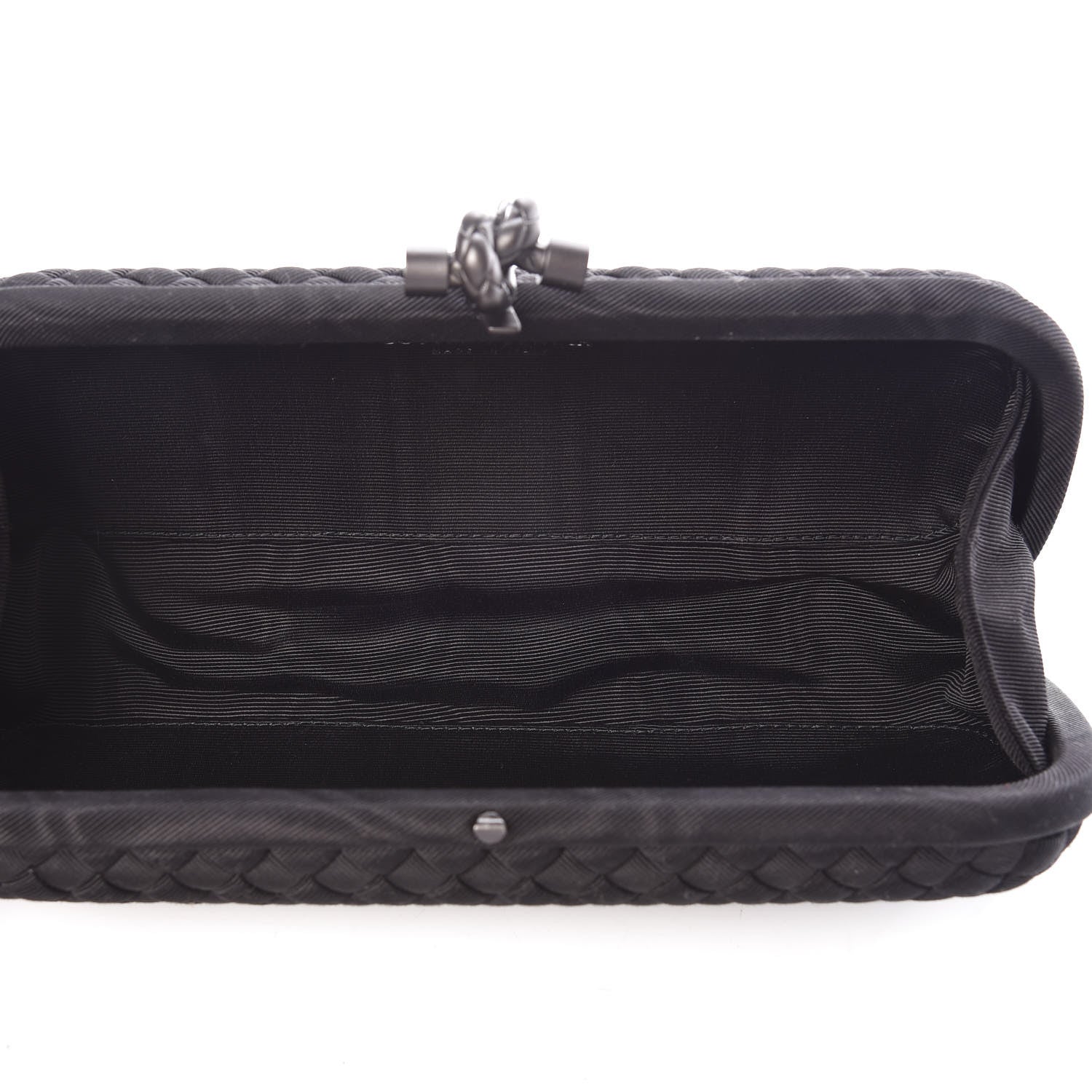 Bottega Veneta Satin Intreccio Impero Stretch Knot Clutch Black 5 of 8