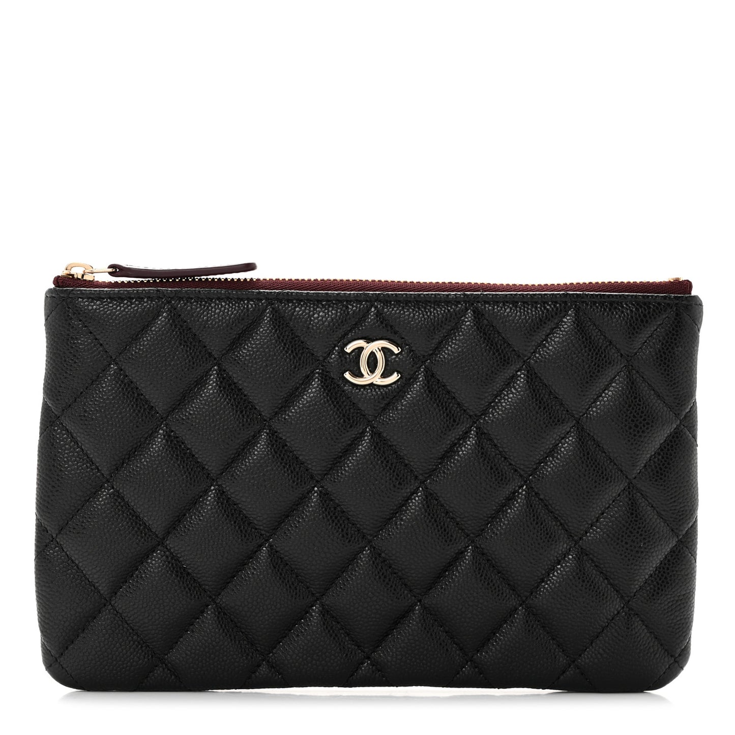 Caviar Quilted Cosmetic Case Black