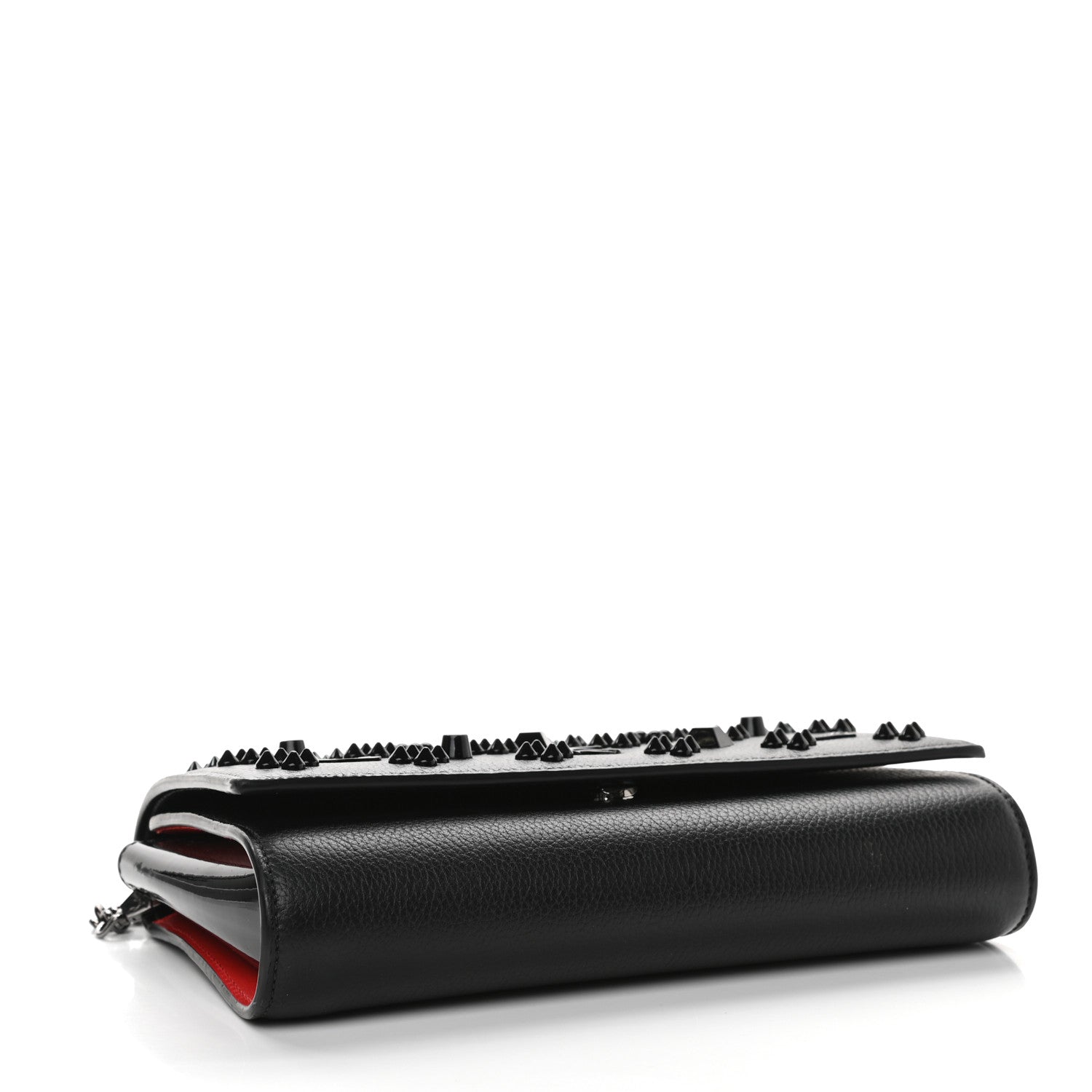 Christian Louboutin Calfskin Spikes Loubinthesky Paloma Clutch Black 4 of 10