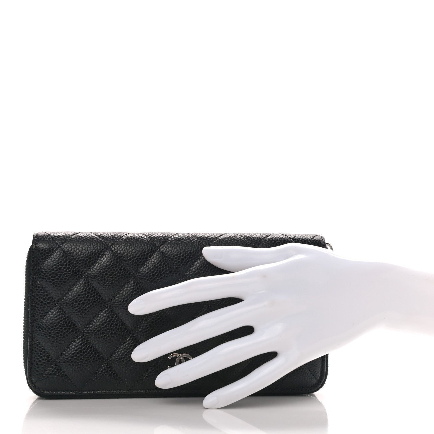 Chanel Caviar Quilted Large Gusset Zip Around Wallet Black 2 of 9