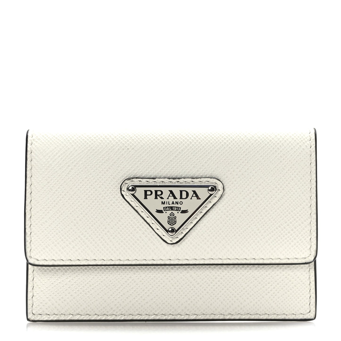 Saffiano Triangle Card Holder White