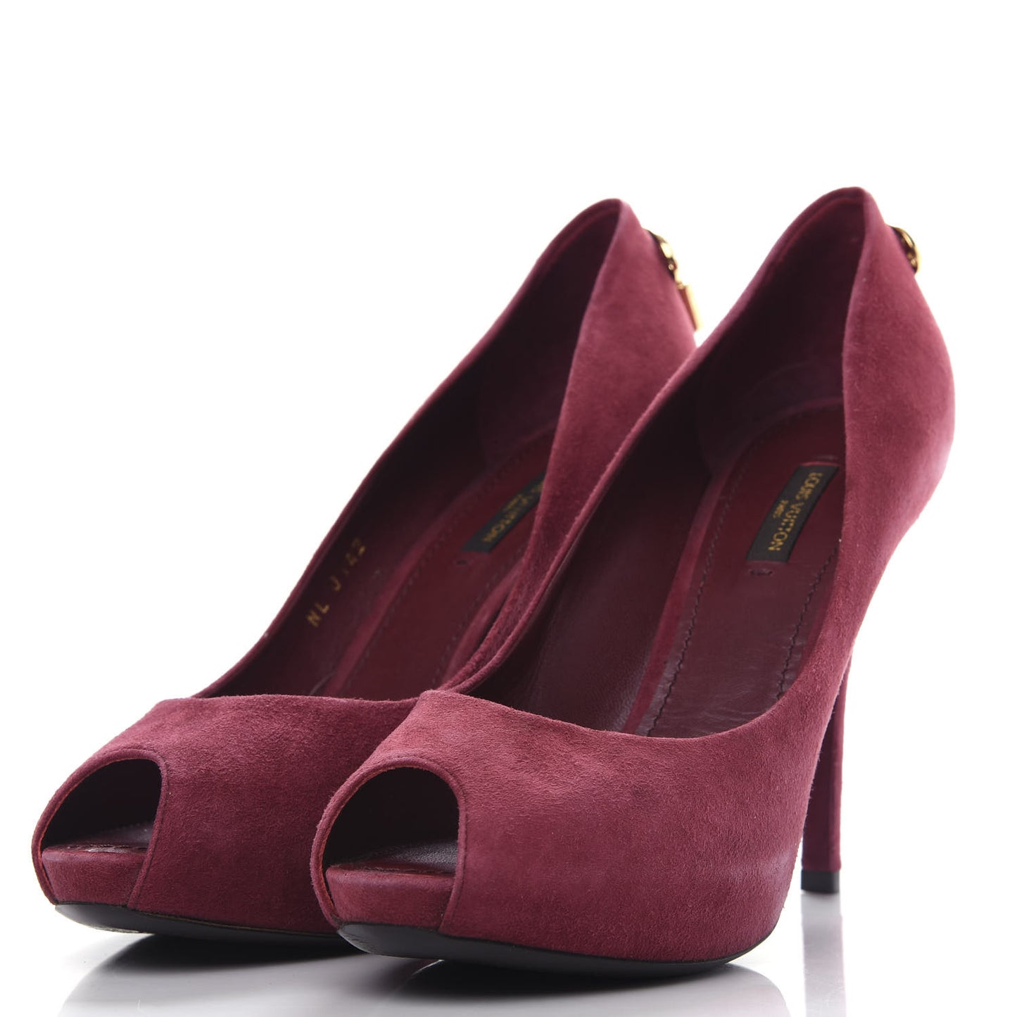 Suede Oh Really Peep Toe Pumps 38.5 Grenat