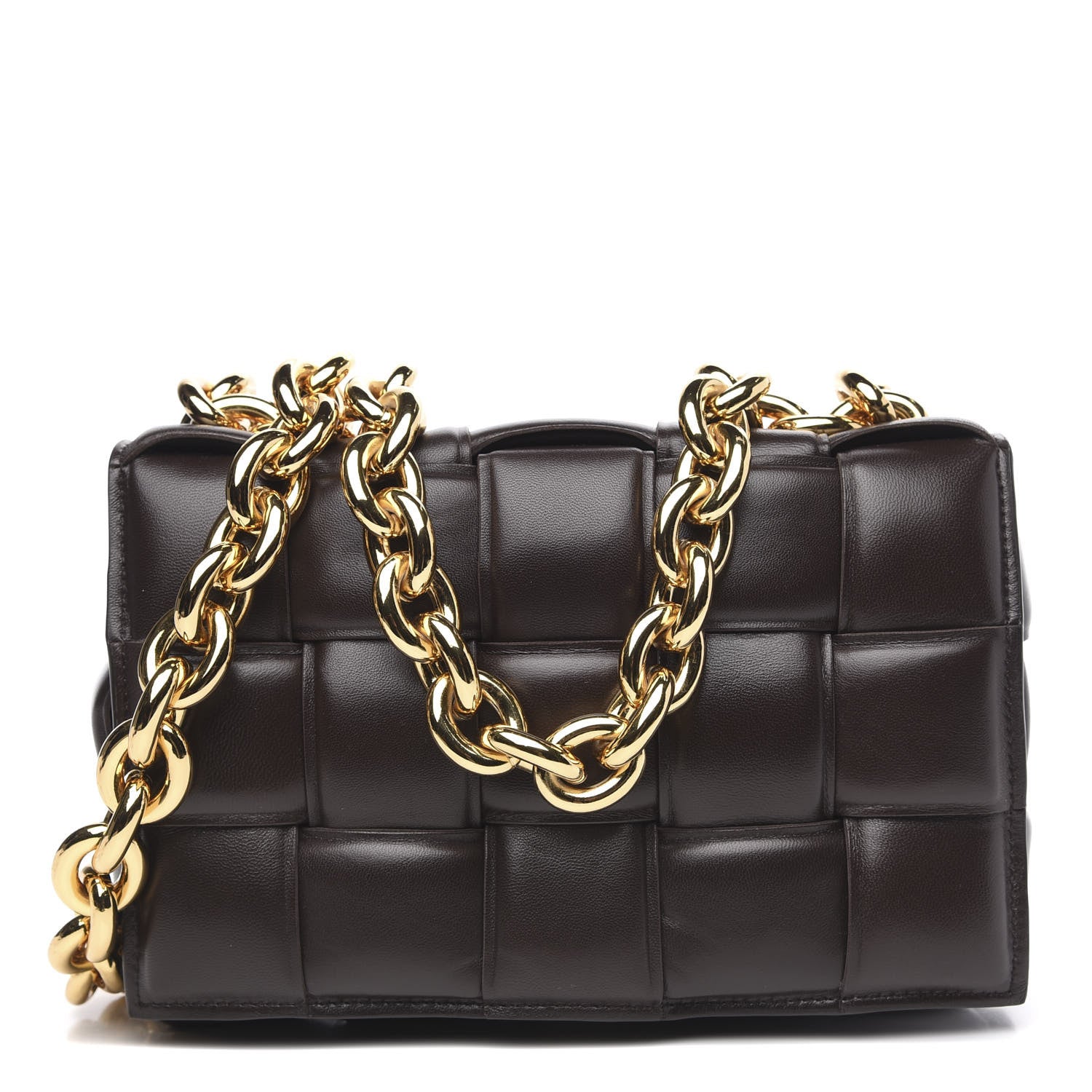 Bottega Veneta Lambskin Maxi Intreccio Padded Chain Cassette Crossbody Bag Black 1 of 8