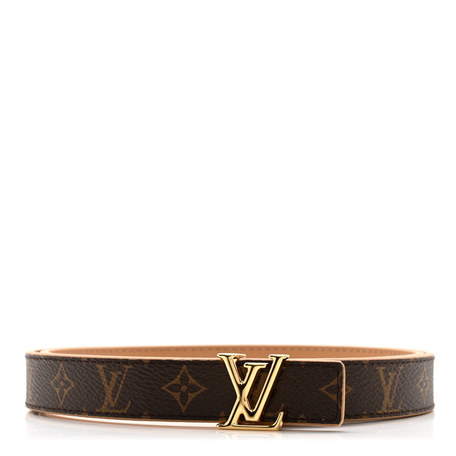 Louis Vuitton Calfskin Monogram 20mm LV Iconic Reversible Belt 75 30 Arizona Beige 1 of 9